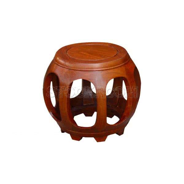 Wang Modern Oriental Wood Stool - Low