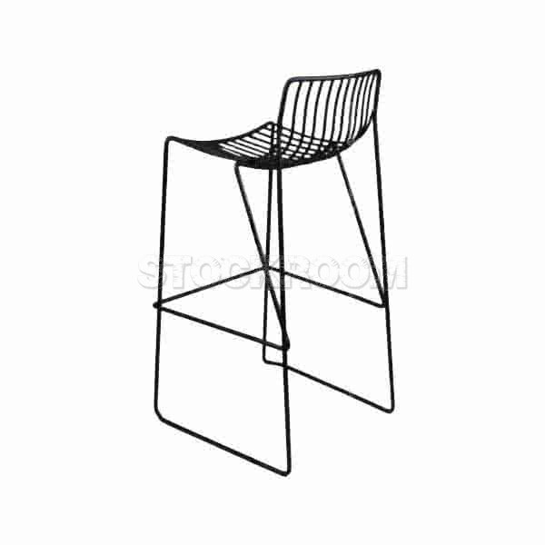 Zahida Black Metal Barstool