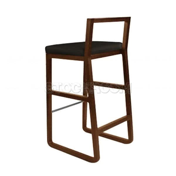 Porter Leather Upholstered Wood Barstool