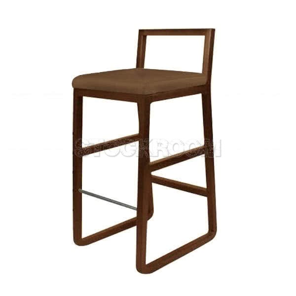 Porter Leather Upholstered Wood Barstool