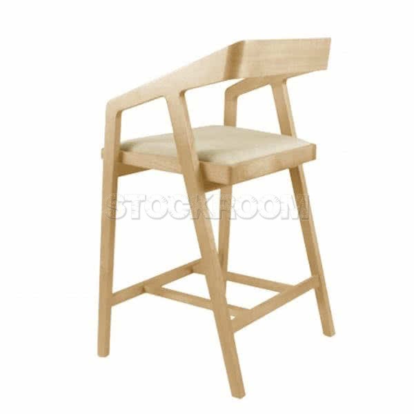 Nadine Fabric Upholstered Wood Bar stool