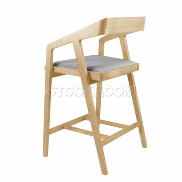 Nadine Fabric Upholstered Wood Bar stool