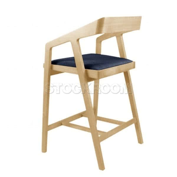 Nadine Fabric Upholstered Wood Bar stool