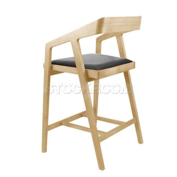 Nadine Leather Upholstered Wood Bar stool