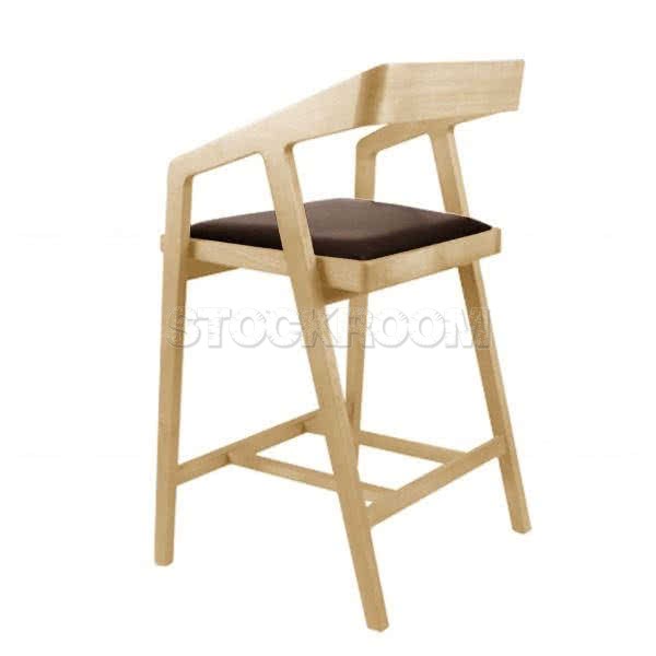 Nadine Leather Upholstered Wood Bar stool