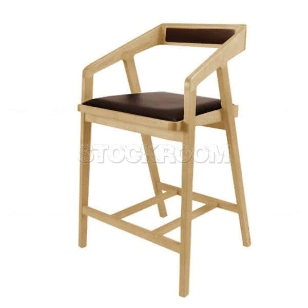 Nadine Leather Upholstered Wood Bar stool