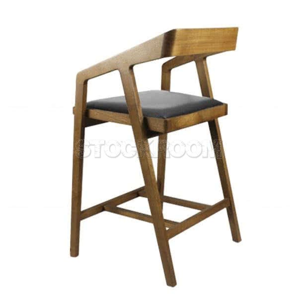 Nadine Leather Upholstered Wood Bar stool