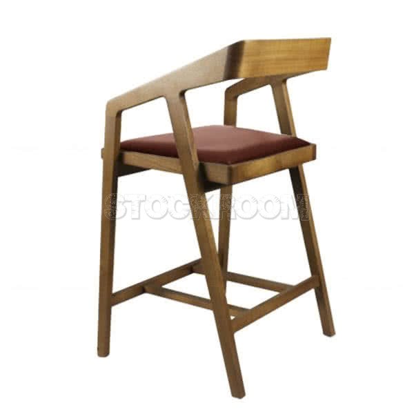 Nadine Leather Upholstered Wood Bar stool