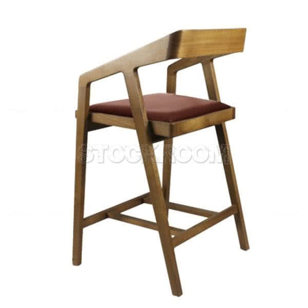 Nadine Leather Upholstered Wood Bar stool