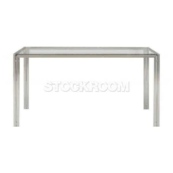 Telman Stainless Steel Glass Table