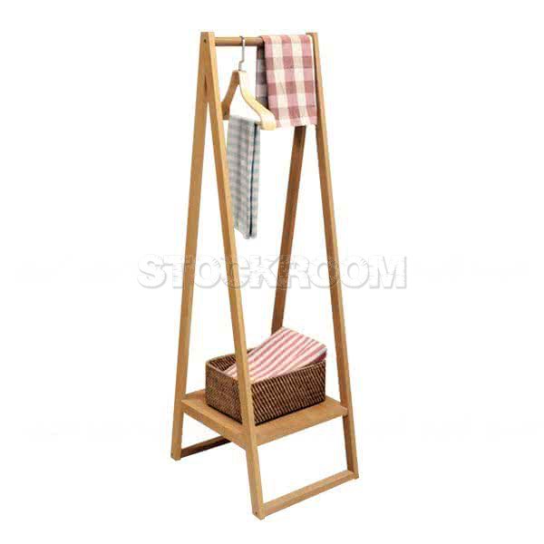 Alden Solid Oak Clothes Rack