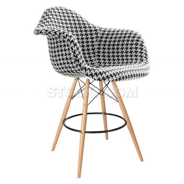 Charles Eames Upholstered DAW Style Bar Stool - Full Fabric