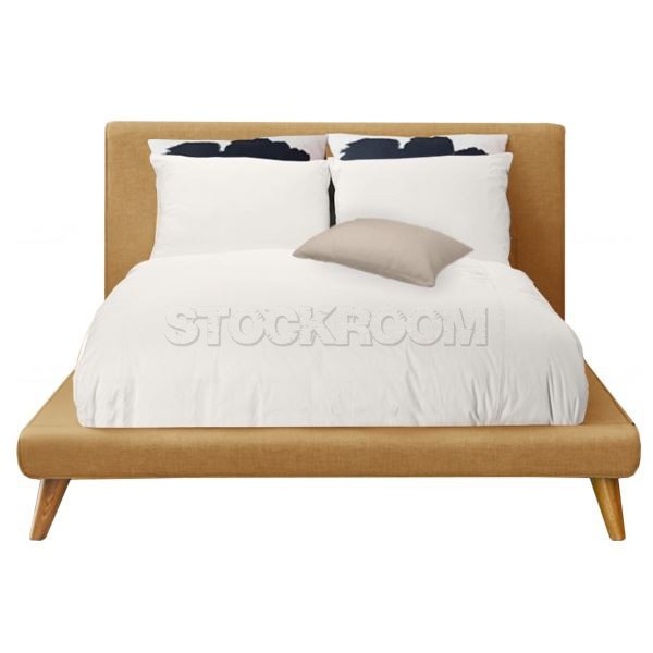 Capri Fabric Upholstered Bed with Fabric Headboard