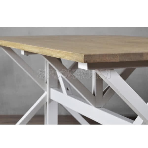 Farm Style Solid Oak Dining Table 