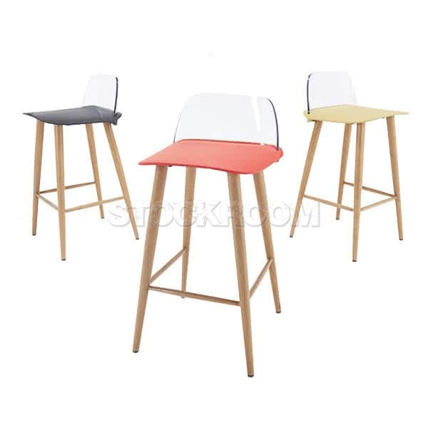 Westcliff Clear Polycarbonate Back Barstool 