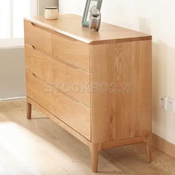 Martin Solid Oak Wood Chest of 6 Drawers