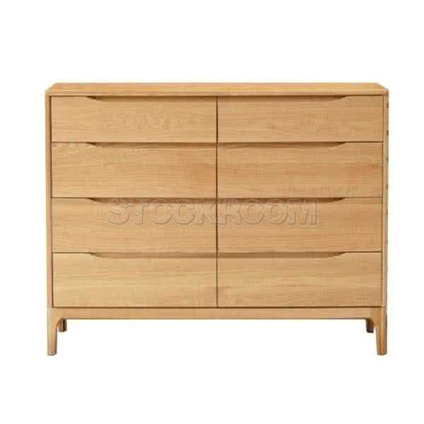 Martin Solid Wood Chest of 8 Drawers - Oak