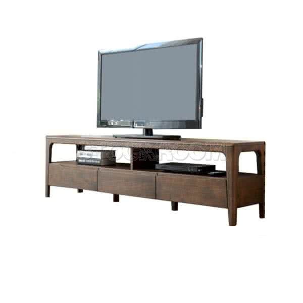 EVERETT SOLID WOOD TV CABINET & MEDIA UNIT - OAK - MORE SIZES