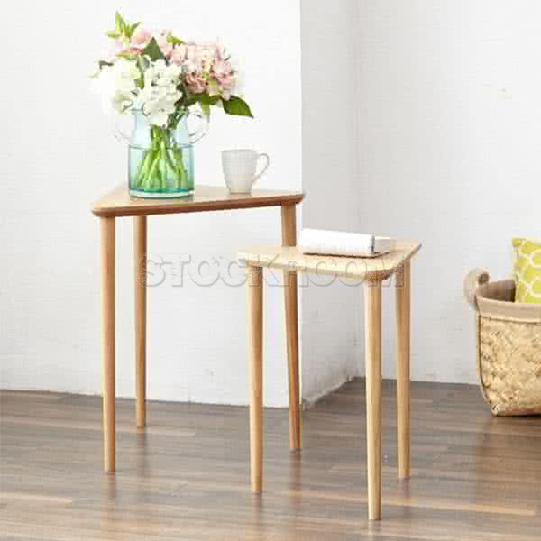 Arancia Triangular Solid Wood Side Table / Table Set