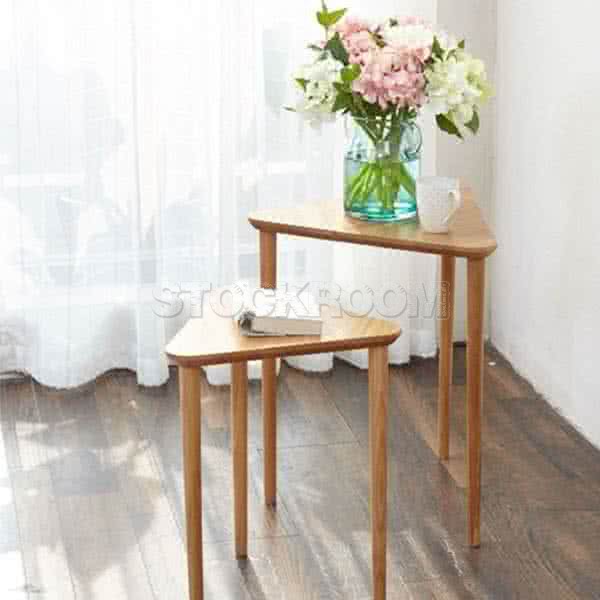 Arancia Triangular Solid Wood Side Table / Table Set