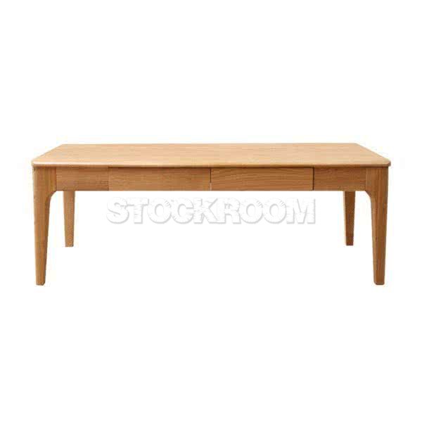 Silvestra Solid Oak Wood Coffee Table 