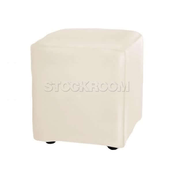 Stockroom Mini Cake Leather Ottoman - Square