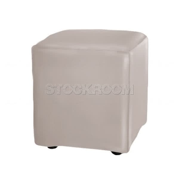 Stockroom Mini Cake Leather Ottoman - Square