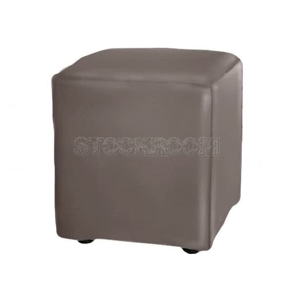 Stockroom Mini Cake Leather Ottoman - Square