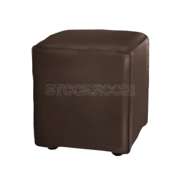 Stockroom Mini Cake Leather Ottoman - Square