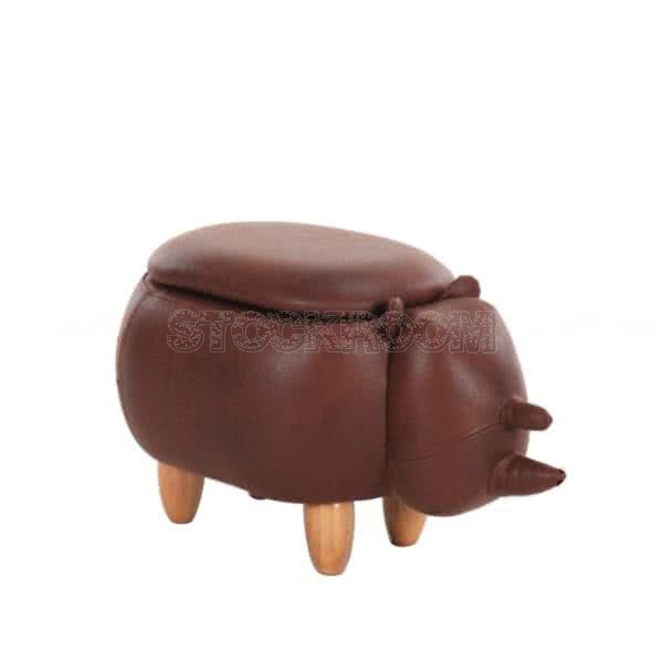 Stockroom Rhinoceros Storage Ottoman and Stool