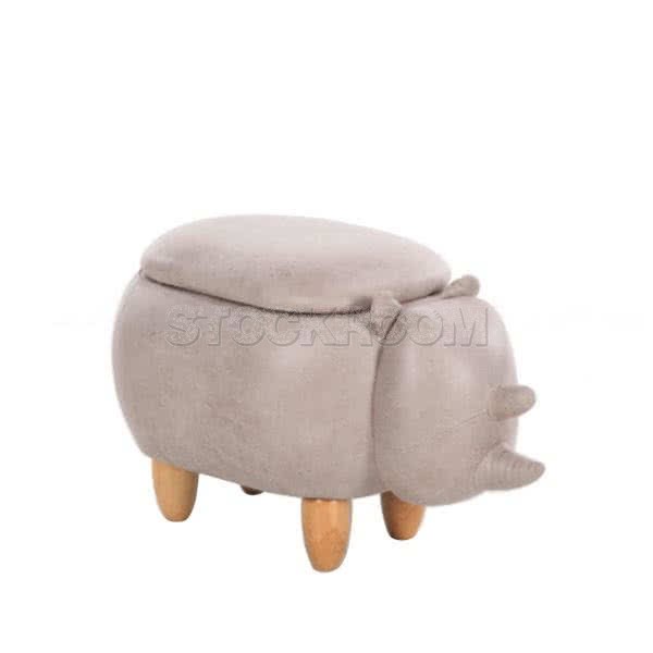 Stockroom Rhinoceros Storage Ottoman and Stool