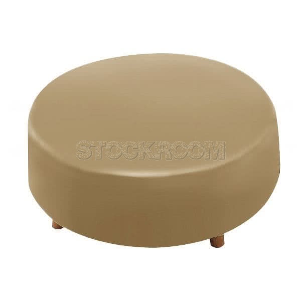 Stockroom Biggie Cake Leather Ottoman - Round