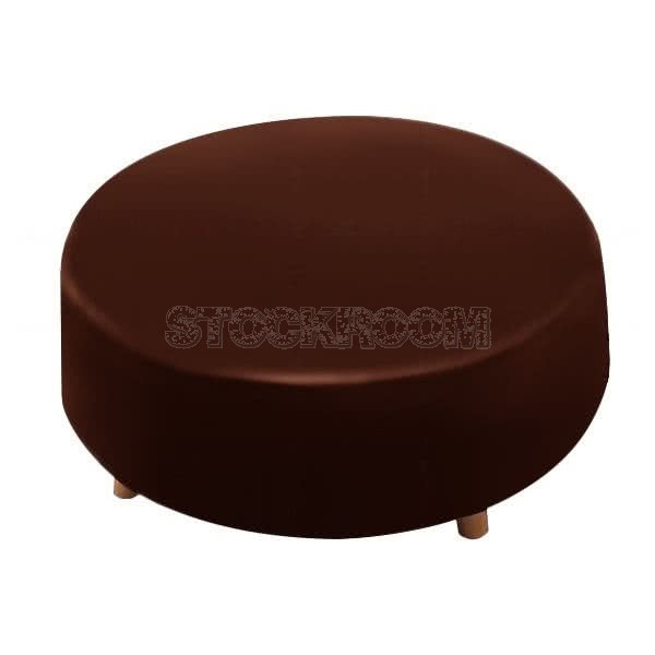 Stockroom Biggie Cake Leather Ottoman - Round