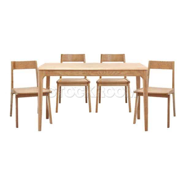 Martin Solid Wood Dining Table and Dining Chair Combo Set - Oak - More Sizes