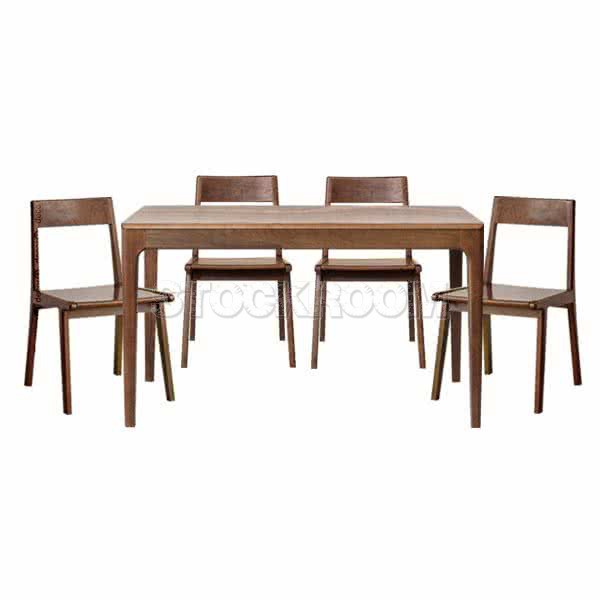 Martin Solid Wood Dining Table and Dining Chair Combo Set - Walnut - More Sizes