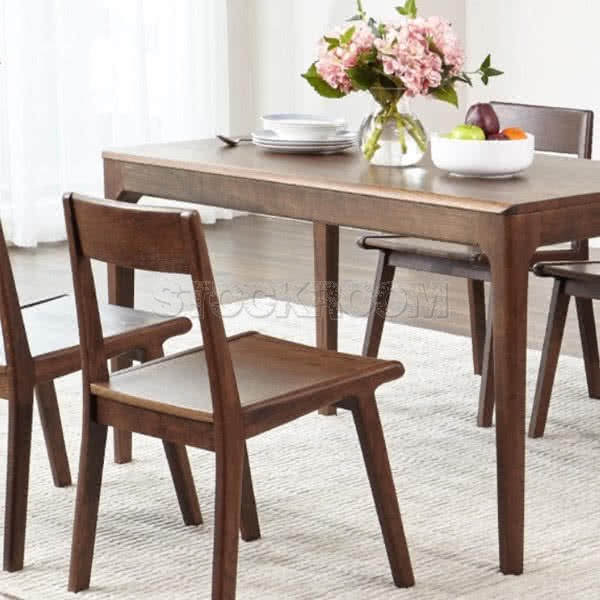 Martin Solid Wood Dining Table and Dining Chair Combo Set - Walnut - More Sizes