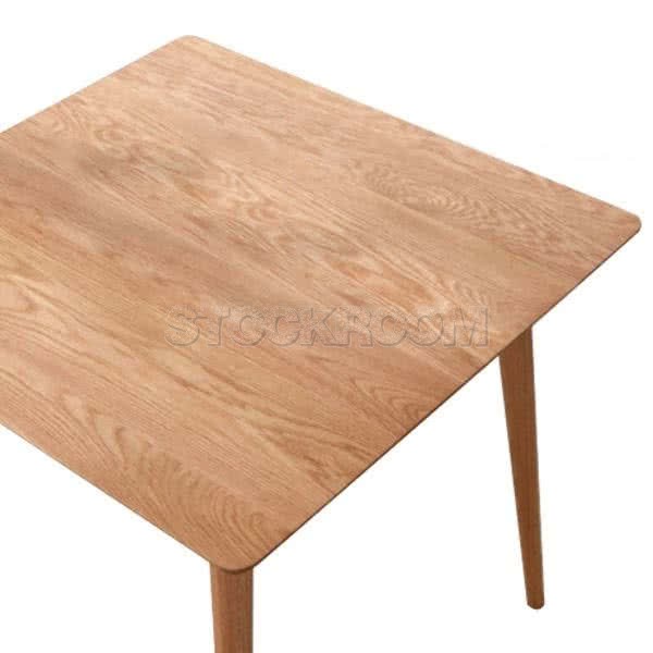 Milo Solid Wood Square Table - Oak Finish