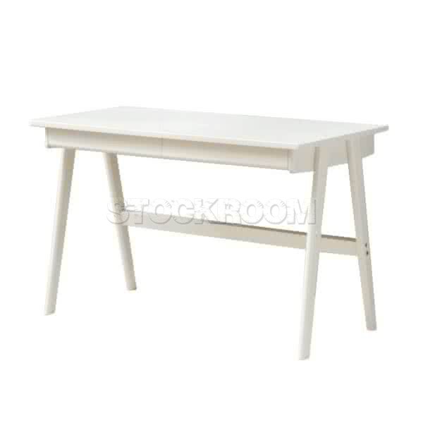 Vilma Ivory White Solid Wood Desk