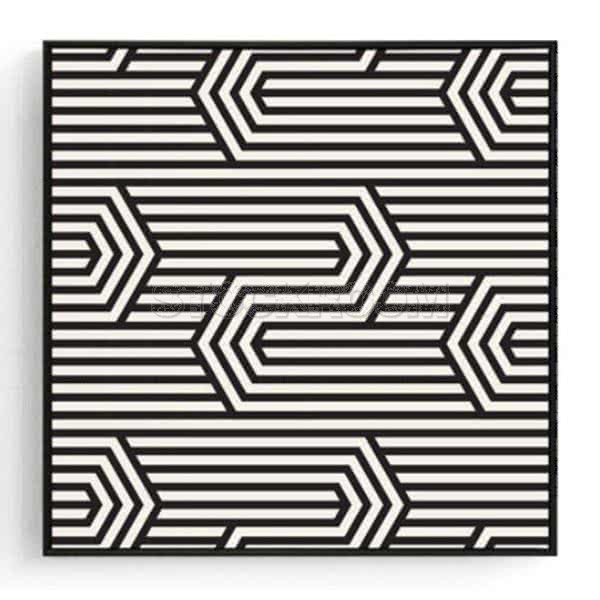 Stockroom Artworks - Square Canvas Wall Art - Linear Pattern - More Sizes