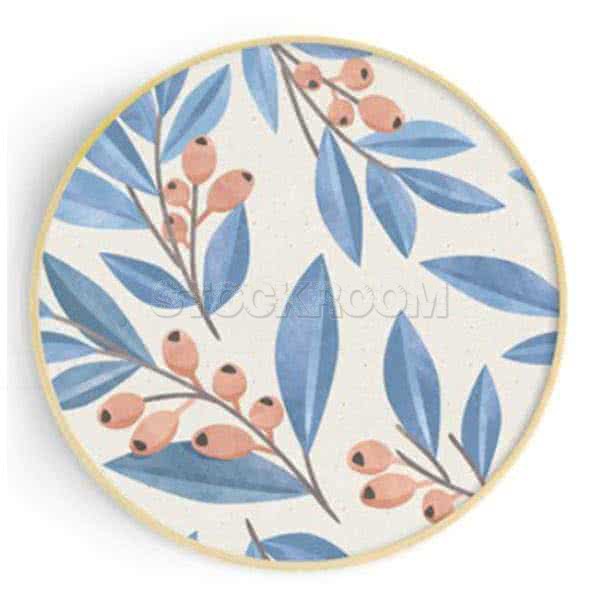 Stockroom Artworks - Circle Canvas Wall Art - Leaves and Fruits - More Sizes