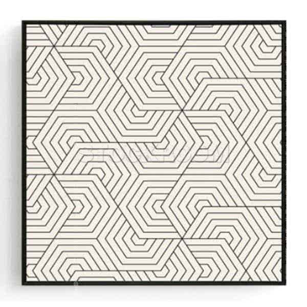 Stockroom Artworks - Square Canvas Wall Art - Polygons Pattern - More Sizes