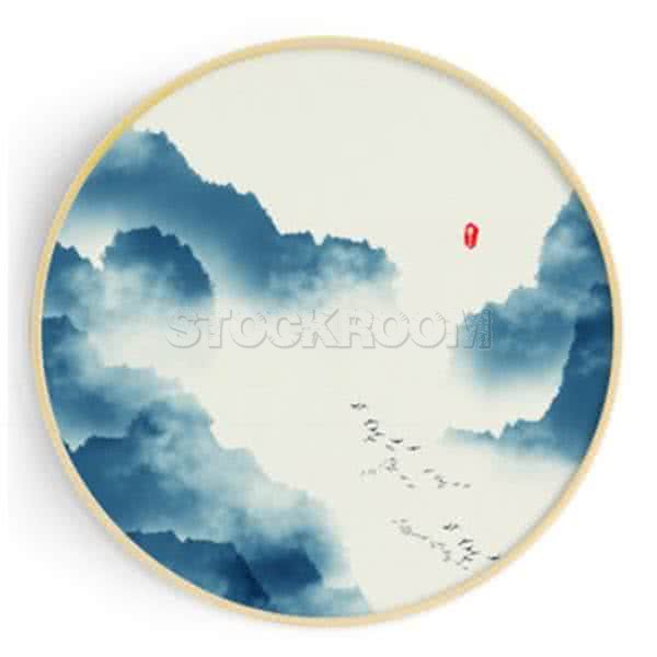 Stockroom Artworks - Circle Canvas Wall Art - Bilateral Mountains - More Sizes