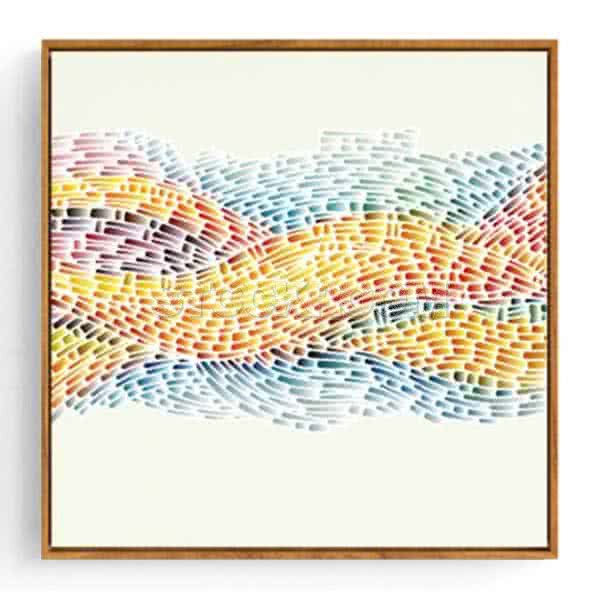 Stockroom Artworks - Square Canvas Wall Art - Rainbow Waves - More Sizes