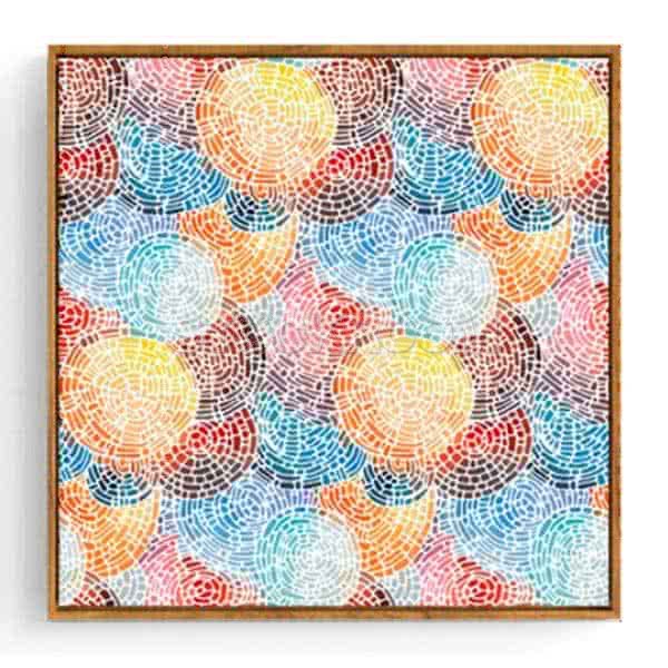 Stockroom Artworks - Square Canvas Wall Art - Rainbow Pies - More Sizes