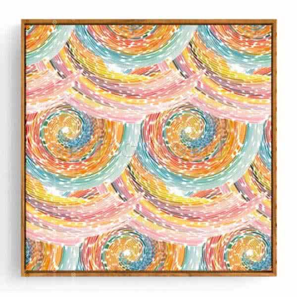 Stockroom Artworks - Square Canvas Wall Art - Rainbow Commas - More Sizes