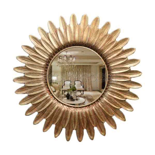 Plumes Swan Accent Mirror - Antique Gold