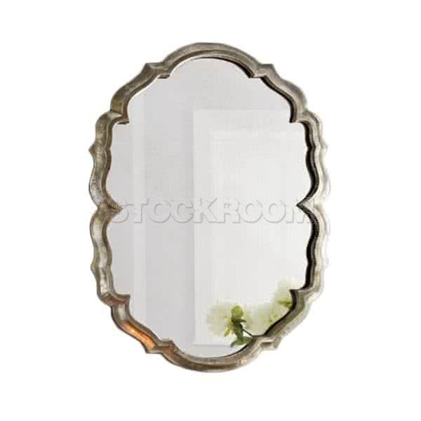 Lucca Baroque Frame Accent Mirror - Antique Silver