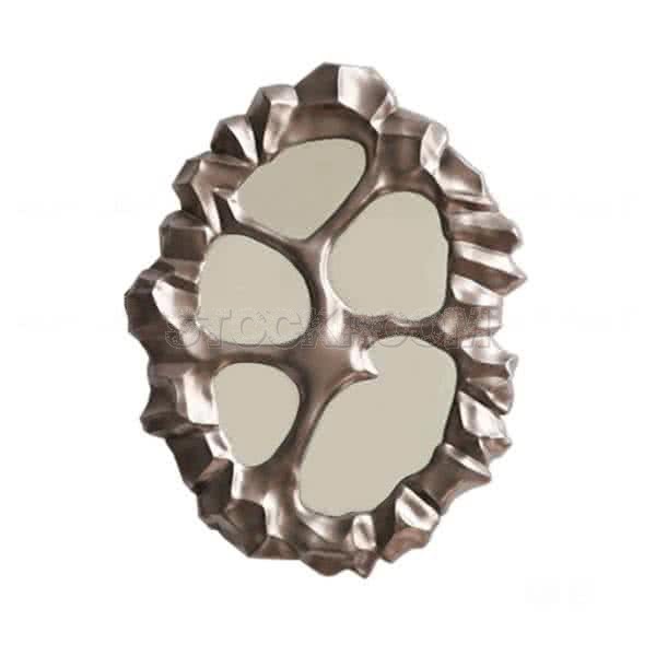 Jasper Desert Geodesic Stone Accent Mirror - Metallic Grey