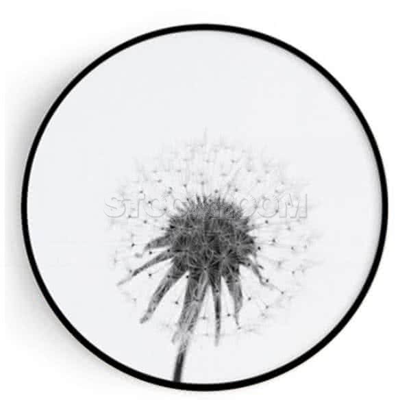 Stockroom Artworks - Circle Canvas Wall Art - Monochrome Taraxacum - More Sizes