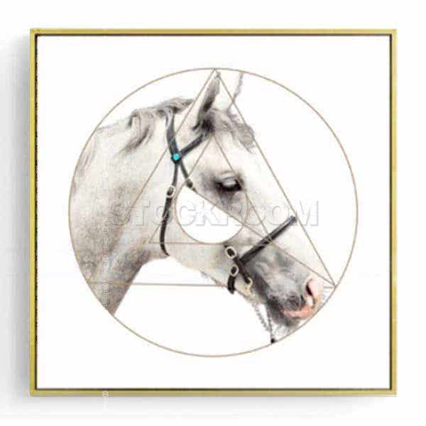 Stockroom Artworks - Square Canvas Wall Art - Sleepy White Horse - More Sizes